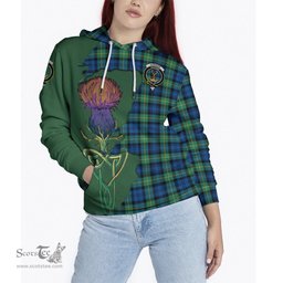 Scottish Gordon Ancient Clan Tartan Crest with Thistle and Scotland Map Tartan Plaid Hoodie Scottish Plaid Tartan Plaid - ScotsTee - scotstee.com