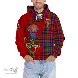 Scottish Gow Modern Clan Tartan Crest with Thistle and Scotland Map Tartan Plaid Hoodie Scottish Plaid Tartan Plaid - ScotsTee - scotstee.com