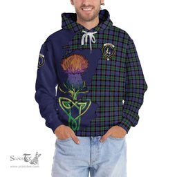 Scottish Fletcher Modern Clan Tartan Crest with Thistle and Scotland Map Tartan Plaid Hoodie Scottish Plaid Tartan Plaid - ScotsTee - scotstee.com