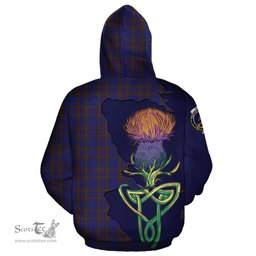 Scottish Elliot Clan Tartan Crest with Thistle and Scotland Map Tartan Plaid Hoodie Scottish Plaid Tartan Plaid - ScotsTee - scotstee.com