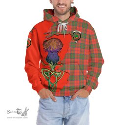 Scottish Grant Ancient Clan Tartan Crest with Thistle and Scotland Map Tartan Plaid Hoodie Scottish Plaid Tartan Plaid - ScotsTee - scotstee.com