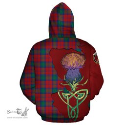 Scottish Fotheringham Modern Clan Tartan Crest with Thistle and Scotland Map Tartan Plaid Hoodie Scottish Plaid Tartan Plaid - ScotsTee - scotstee.com