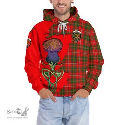 Scottish Hay Modern Clan Tartan Crest with Thistle and Scotland Map Tartan Plaid Hoodie Scottish Plaid Tartan Plaid - ScotsTee - scotstee.com