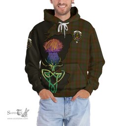 Scottish Gray Clan Tartan Crest with Thistle and Scotland Map Tartan Plaid Hoodie Scottish Plaid Tartan Plaid - ScotsTee - scotstee.com