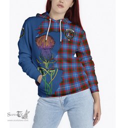 Scottish Dalmahoy Clan Tartan Crest with Thistle and Scotland Map Tartan Plaid Hoodie Scottish Plaid Tartan Plaid - ScotsTee - scotstee.com