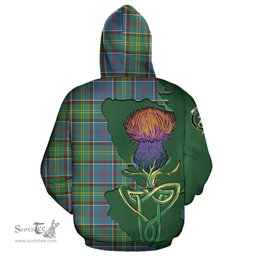 Scottish Colville Clan Tartan Crest with Thistle and Scotland Map Tartan Plaid Hoodie Scottish Plaid Tartan Plaid - ScotsTee - scotstee.com