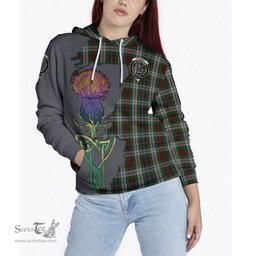 Scottish Fraser Hunting Dress Clan Tartan Crest with Thistle and Scotland Map Tartan Plaid Hoodie Scottish Plaid Tartan Plaid - ScotsTee - scotstee.com