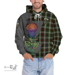 Scottish Fraser Hunting Dress Clan Tartan Crest with Thistle and Scotland Map Tartan Plaid Hoodie Scottish Plaid Tartan Plaid - ScotsTee - scotstee.com