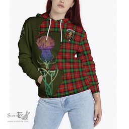 Scottish Fullerton Clan Tartan Crest with Thistle and Scotland Map Tartan Plaid Hoodie Scottish Plaid Tartan Plaid - ScotsTee - scotstee.com