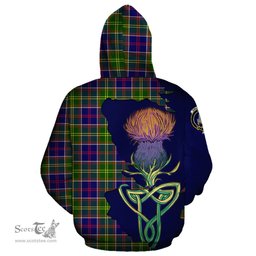 Scottish Dalrymple Clan Tartan Crest with Thistle and Scotland Map Tartan Plaid Hoodie Scottish Plaid Tartan Plaid - ScotsTee - scotstee.com