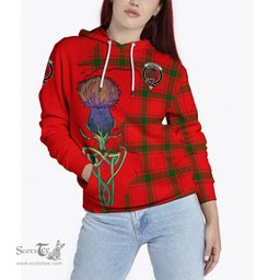 Scottish Darroch Clan Tartan Crest with Thistle and Scotland Map Tartan Plaid Hoodie Scottish Plaid Tartan Plaid - ScotsTee - scotstee.com