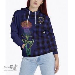 Scottish Dunlop Clan Tartan Crest with Thistle and Scotland Map Tartan Plaid Hoodie Scottish Plaid Tartan Plaid - ScotsTee - scotstee.com