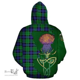 Scottish Graham of Menteith Modern Clan Tartan Crest with Thistle and Scotland Map Tartan Plaid Hoodie Scottish Plaid Tartan Plaid - ScotsTee - scotstee.com