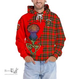 Scottish Drummond of Perth Clan Tartan Crest with Thistle and Scotland Map Tartan Plaid Hoodie Scottish Plaid Tartan Plaid - ScotsTee - scotstee.com