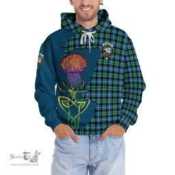 Scottish Galbraith Ancient Clan Tartan Crest with Thistle and Scotland Map Tartan Plaid Hoodie Scottish Plaid Tartan Plaid - ScotsTee - scotstee.com