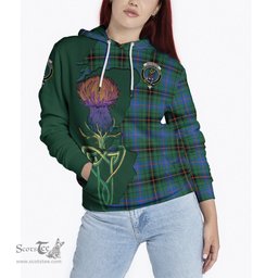 Scottish Davidson Ancient Clan Tartan Crest with Thistle and Scotland Map Tartan Plaid Hoodie Scottish Plaid Tartan Plaid - ScotsTee - scotstee.com