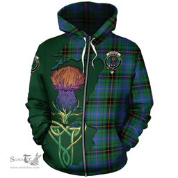 Scottish Davidson Ancient Clan Tartan Crest with Thistle and Scotland Map Tartan Plaid Hoodie Scottish Plaid Tartan Plaid - ScotsTee - scotstee.com