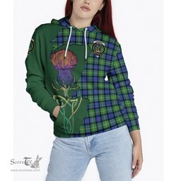 Scottish Gordon Old Ancient Clan Tartan Crest with Thistle and Scotland Map Tartan Plaid Hoodie Scottish Plaid Tartan Plaid - ScotsTee - scotstee.com