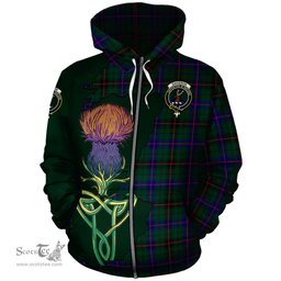 Scottish Davidson Modern Clan Tartan Crest with Thistle and Scotland Map Tartan Plaid Hoodie Scottish Plaid Tartan Plaid - ScotsTee - scotstee.com