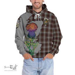 Scottish Douglas Ancient Dress Clan Tartan Crest with Thistle and Scotland Map Tartan Plaid Hoodie Scottish Plaid Tartan Plaid - ScotsTee - scotstee.com