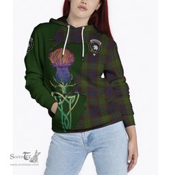 Scottish Cunningham Hunting Modern Clan Tartan Crest with Thistle and Scotland Map Tartan Plaid Hoodie Scottish Plaid Tartan Plaid - ScotsTee - scotstee.com
