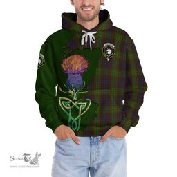 Scottish Cunningham Hunting Modern Clan Tartan Crest with Thistle and Scotland Map Tartan Plaid Hoodie Scottish Plaid Tartan Plaid - ScotsTee - scotstee.com
