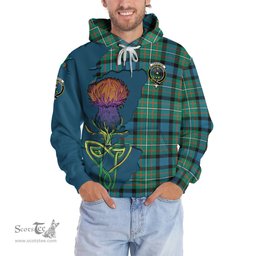 Scottish Ferguson Ancient Clan Tartan Crest with Thistle and Scotland Map Tartan Plaid Hoodie Scottish Plaid Tartan Plaid - ScotsTee - scotstee.com