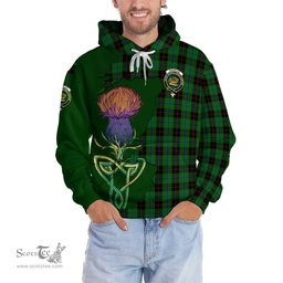 Scottish Douglas Black Clan Tartan Crest with Thistle and Scotland Map Tartan Plaid Hoodie Scottish Plaid Tartan Plaid - ScotsTee - scotstee.com