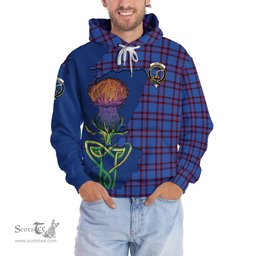Scottish Elliot Modern Clan Tartan Crest with Thistle and Scotland Map Tartan Plaid Hoodie Scottish Plaid Tartan Plaid - ScotsTee - scotstee.com