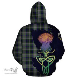 Scottish Davidson of Tulloch Dress Clan Tartan Crest with Thistle and Scotland Map Tartan Plaid Hoodie Scottish Plaid Tartan Plaid - ScotsTee - scotstee.com