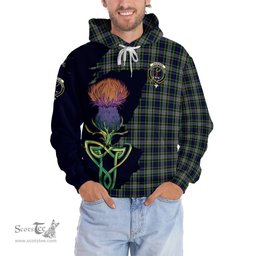 Scottish Davidson of Tulloch Dress Clan Tartan Crest with Thistle and Scotland Map Tartan Plaid Hoodie Scottish Plaid Tartan Plaid - ScotsTee - scotstee.com