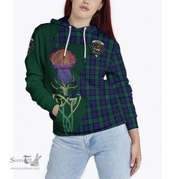 Scottish Graham of Menteith Clan Tartan Crest with Thistle and Scotland Map Tartan Plaid Hoodie Scottish Plaid Tartan Plaid - ScotsTee - scotstee.com