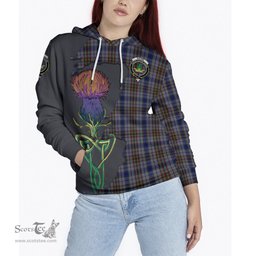 Scottish Gayre Hunting Clan Tartan Crest with Thistle and Scotland Map Tartan Plaid Hoodie Scottish Plaid Tartan Plaid - ScotsTee - scotstee.com