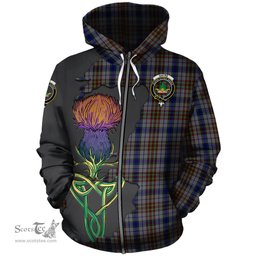 Scottish Gayre Hunting Clan Tartan Crest with Thistle and Scotland Map Tartan Plaid Hoodie Scottish Plaid Tartan Plaid - ScotsTee - scotstee.com