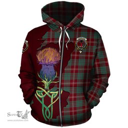Scottish Crawford Modern Clan Tartan Crest with Thistle and Scotland Map Tartan Plaid Hoodie Scottish Plaid Tartan Plaid - ScotsTee - scotstee.com
