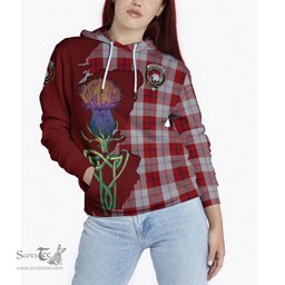 Scottish Cunningham Dress Clan Tartan Crest with Thistle and Scotland Map Tartan Plaid Hoodie Scottish Plaid Tartan Plaid - ScotsTee - scotstee.com