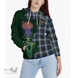 Scottish Gordon Dress Clan Tartan Crest with Thistle and Scotland Map Tartan Plaid Hoodie Scottish Plaid Tartan Plaid - ScotsTee - scotstee.com