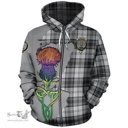 Scottish Glendinning Clan Tartan Crest with Thistle and Scotland Map Tartan Plaid Hoodie Scottish Plaid Tartan Plaid - ScotsTee - scotstee.com