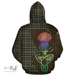 Scottish Farquharson Weathered Clan Tartan Crest with Thistle and Scotland Map Tartan Plaid Hoodie Scottish Plaid Tartan Plaid - ScotsTee - scotstee.com