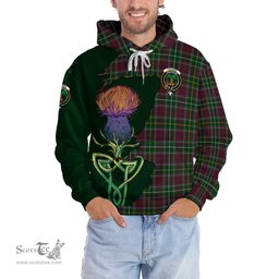 Scottish Crosbie Clan Tartan Crest with Thistle and Scotland Map Tartan Plaid Hoodie Scottish Plaid Tartan Plaid - ScotsTee - scotstee.com