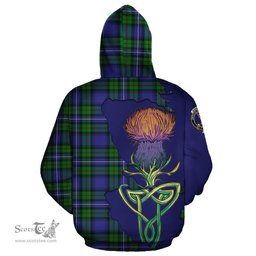 Scottish Donnachaidh Clan Tartan Crest with Thistle and Scotland Map Tartan Plaid Hoodie Scottish Plaid Tartan Plaid - ScotsTee - scotstee.com