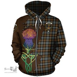 Scottish Gordon Weathered Clan Tartan Crest with Thistle and Scotland Map Tartan Plaid Hoodie Scottish Plaid Tartan Plaid - ScotsTee - scotstee.com