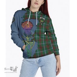 Scottish Gayre Clan Tartan Crest with Thistle and Scotland Map Tartan Plaid Hoodie Scottish Plaid Tartan Plaid - ScotsTee - scotstee.com