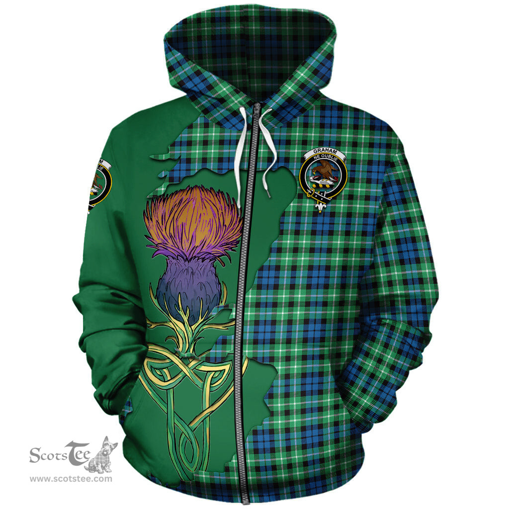 Scottish Graham of Montrose Ancient Clan Tartan Crest with Thistle and Scotland Map Tartan Plaid Hoodie Scottish Plaid Tartan Plaid - ScotsTee - scotstee.com