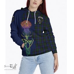 Scottish Fletcher Clan Tartan Crest with Thistle and Scotland Map Tartan Plaid Hoodie Scottish Plaid Tartan Plaid - ScotsTee - scotstee.com