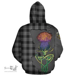 Scottish Douglas Grey Clan Tartan Crest with Thistle and Scotland Map Tartan Plaid Hoodie Scottish Plaid Tartan Plaid - ScotsTee - scotstee.com