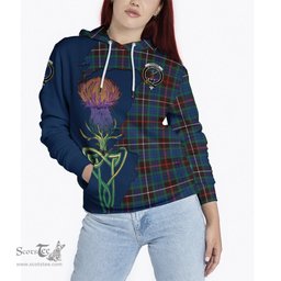 Scottish Fraser Hunting Ancient Clan Tartan Crest with Thistle and Scotland Map Tartan Plaid Hoodie Scottish Plaid Tartan Plaid - ScotsTee - scotstee.com