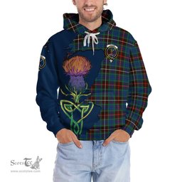 Scottish Fraser Hunting Ancient Clan Tartan Crest with Thistle and Scotland Map Tartan Plaid Hoodie Scottish Plaid Tartan Plaid - ScotsTee - scotstee.com