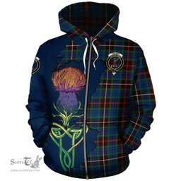 Scottish Fraser Hunting Ancient Clan Tartan Crest with Thistle and Scotland Map Tartan Plaid Hoodie Scottish Plaid Tartan Plaid - ScotsTee - scotstee.com