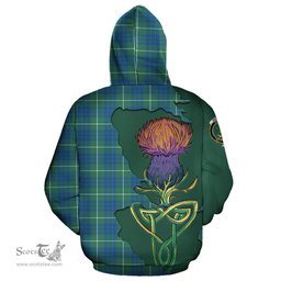 Scottish Hamilton Hunting Ancient Clan Tartan Crest with Thistle and Scotland Map Tartan Plaid Hoodie Scottish Plaid Tartan Plaid - ScotsTee - scotstee.com